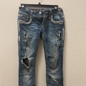 Rock Revival Distressed Blue Boot Cut Jeans